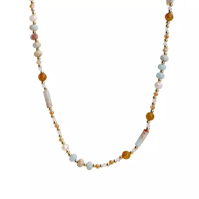 Style Colorful Glaze Beaded Clavicle Chain Female Necklaces