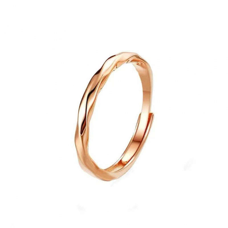 Women's & Men's Personality Mobius Curved Simple Open Valentine's Rings