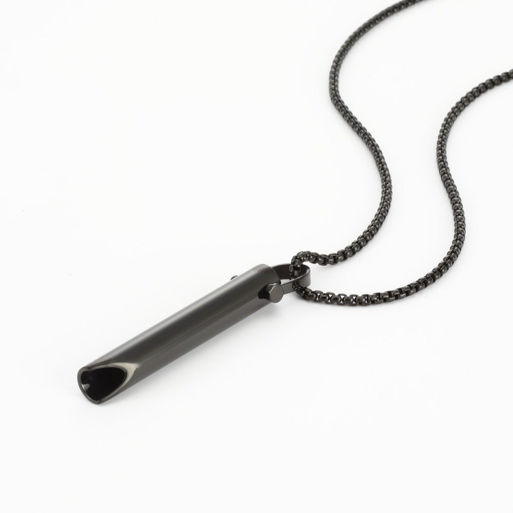 Steel Whistle Anxiety Relief Meditation Adjustable Necklaces