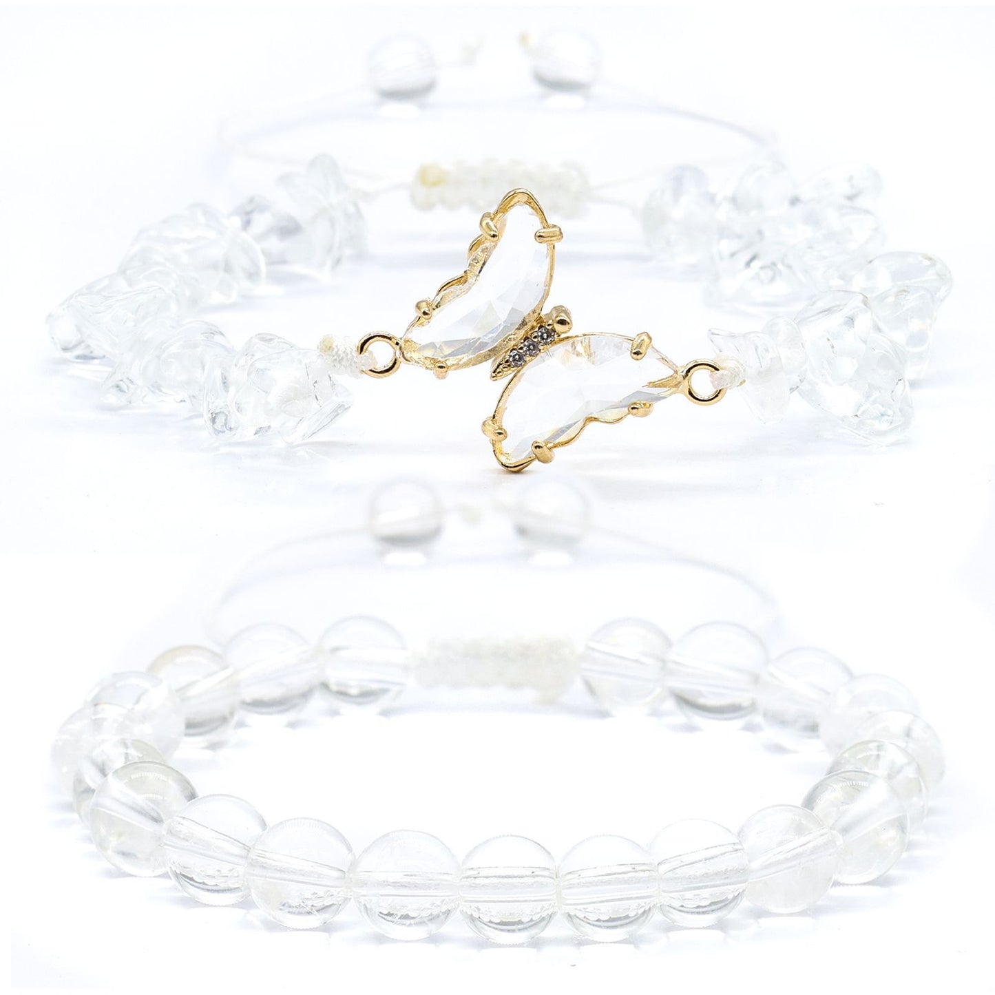 Irregular Gravel Crystal Hand-woven Clear Glass Bracelets