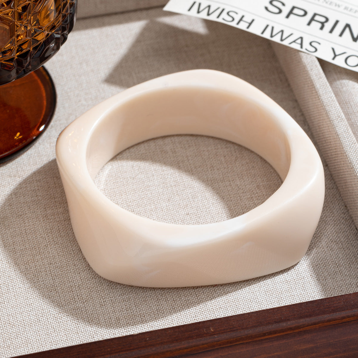 Women's Irregular Blooming Resin Curved Girlfriends Rings