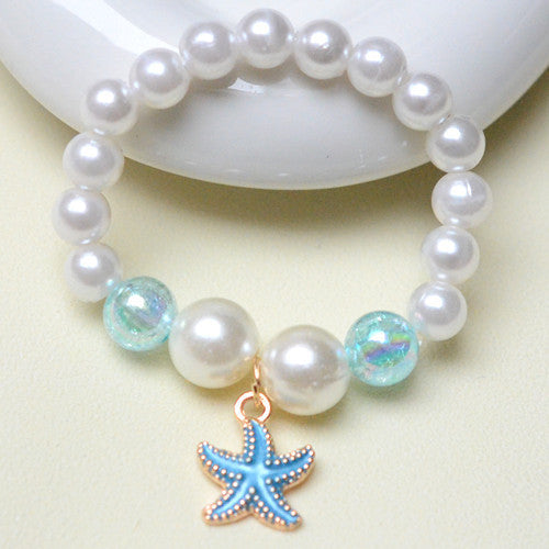 Children's Beaded Plate Beads Cartoon Mermaid Shell Bracelets