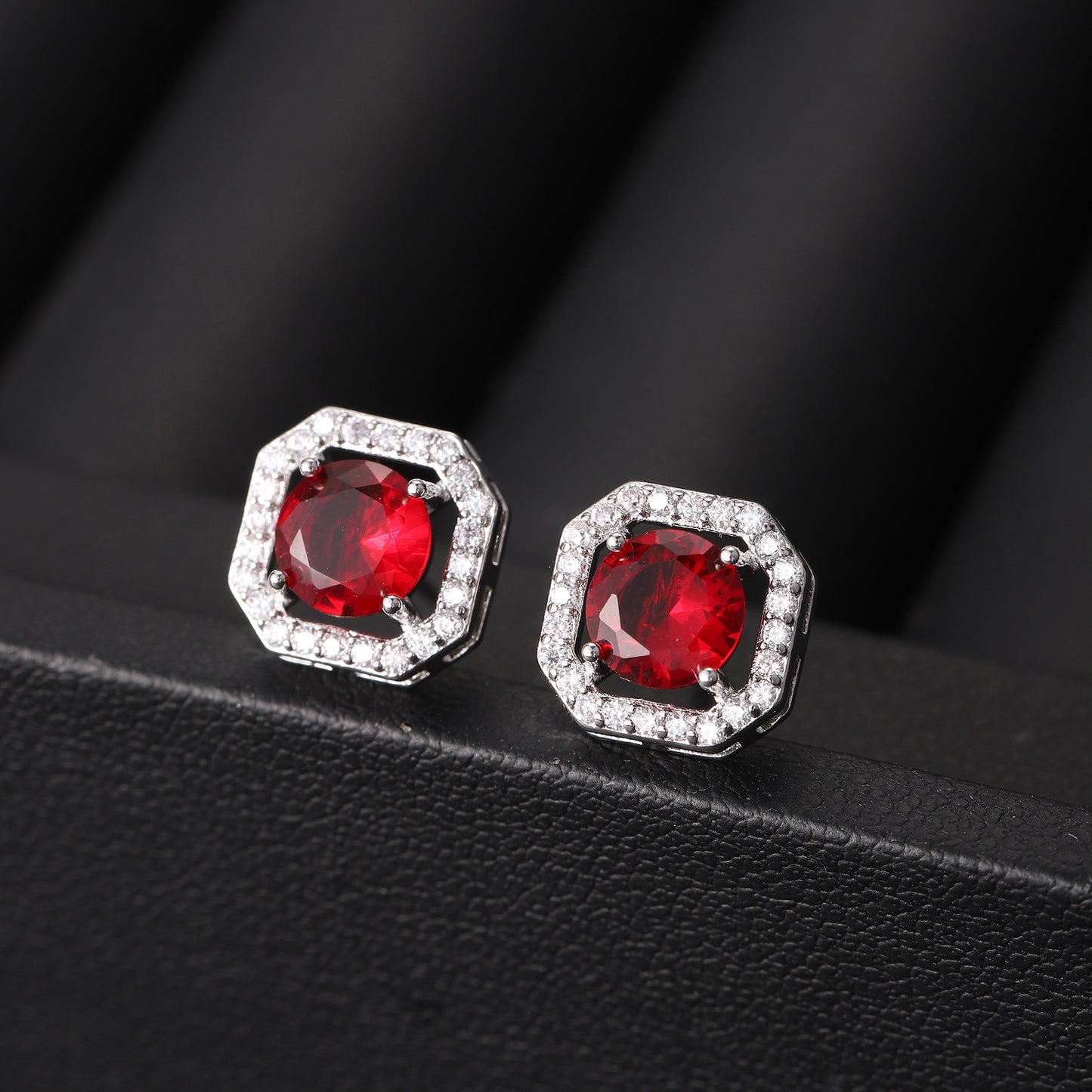 Women's Ornament Live Broadcast Fashion Zircon Square Earrings