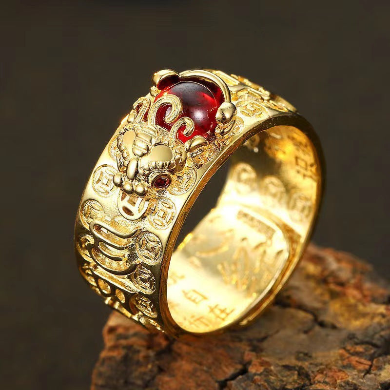 Women's & Men's Vintage Thai Sier Money Drawing Luck Rings