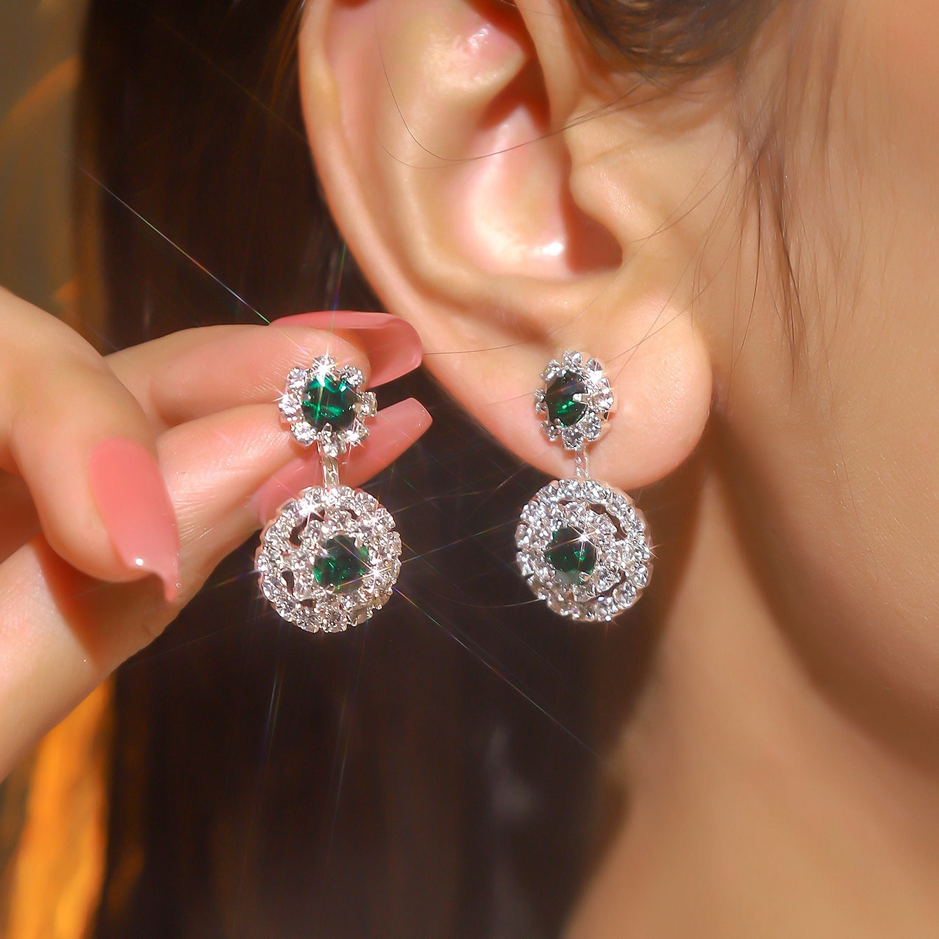 Rhinestone Snowflake Affordable Luxury Style Fashion Earrings