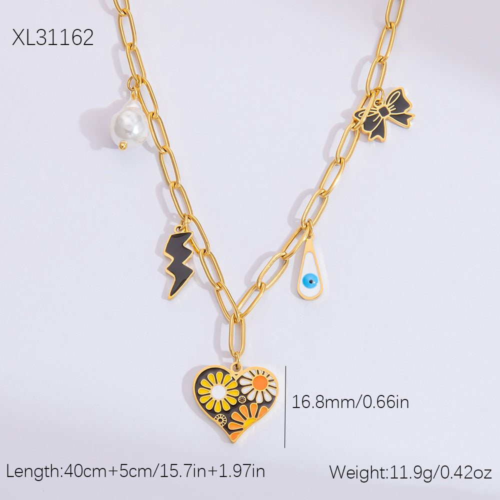 Butterfly Colorful Stainless Steel Cute Fashion Necklaces