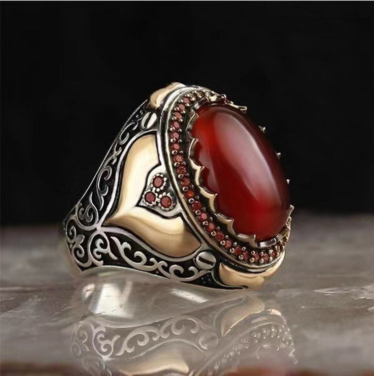 Ornament Fashion Personality Winding Agate Stone Rings