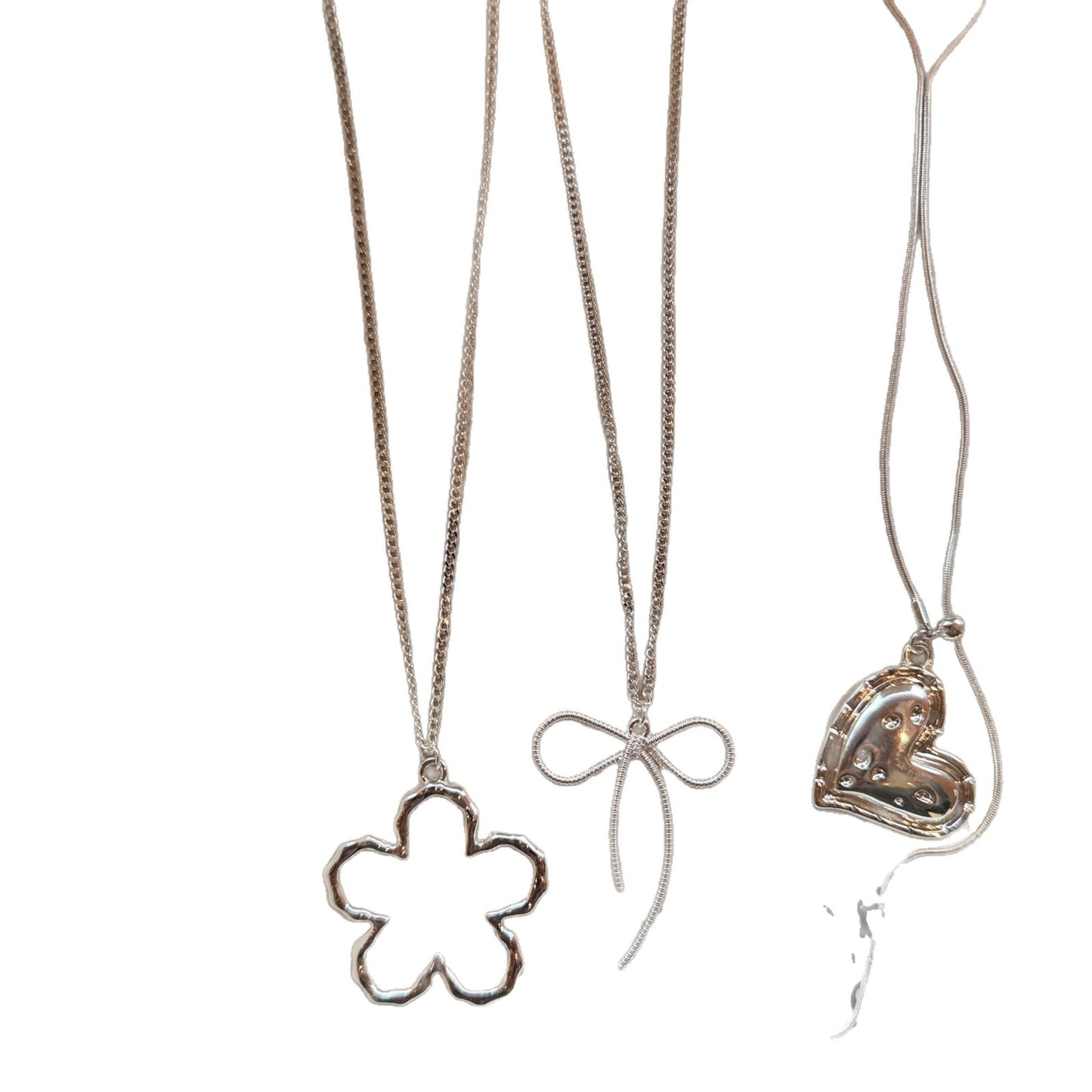Korean Style Flower Bow Tie Texture Love Necklaces
