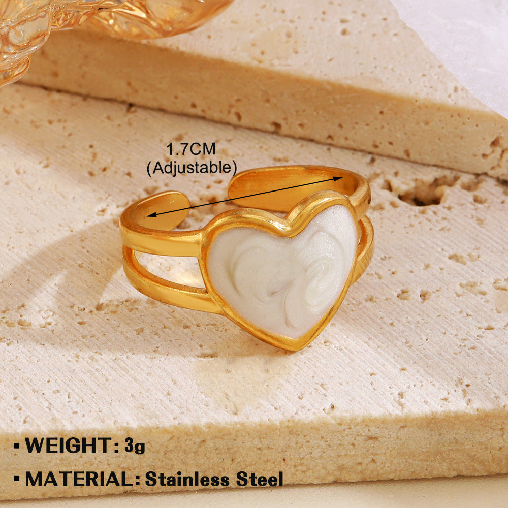 Women's Popular Stainless Steel Drip Open Personalized Hip Hop Real Rings