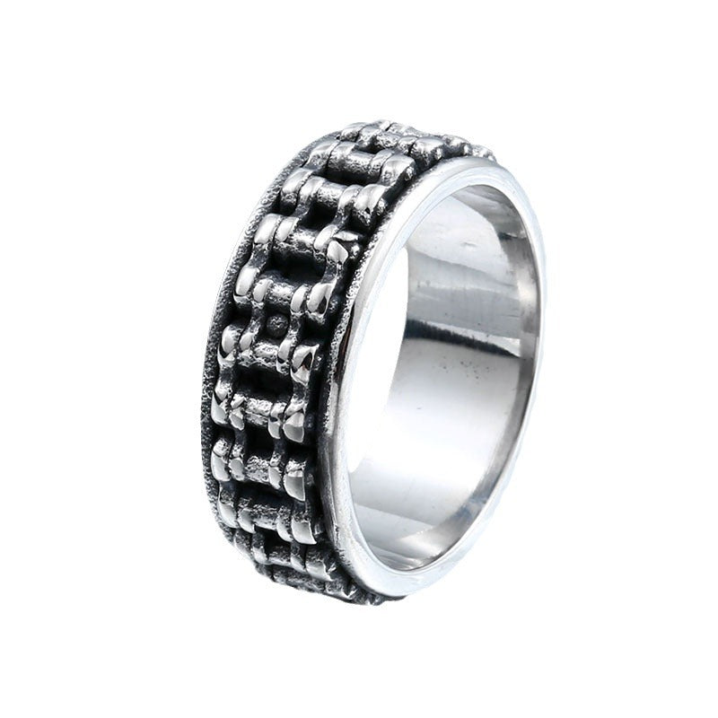 Personality Retro Ornament Stainless Steel Chain Rings