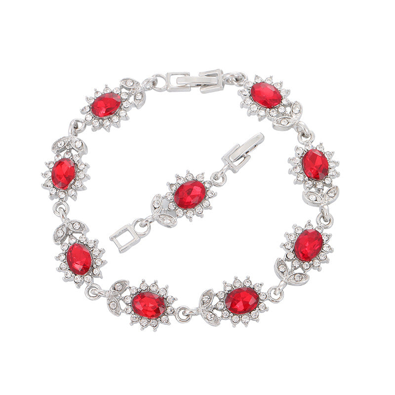 Women's Affordable Luxury Style Color Zircon Flower Branches Bracelets