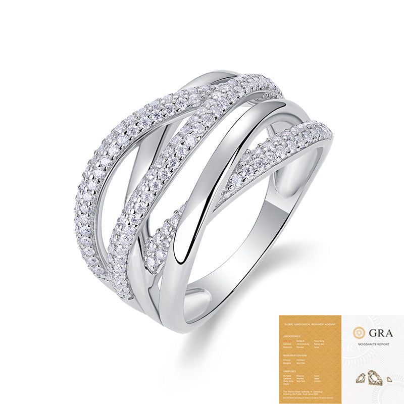 Slouchy Fashionable Sier Female Live Broadcast Rings
