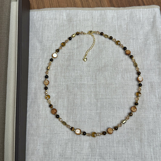 Women's Tigereye Beaded Clavicle Chain Light Luxury Minority Necklaces