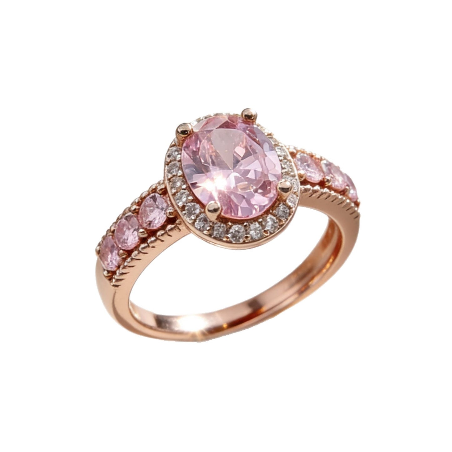Women's Luxury Pink Diamond Argyle Big For With Colored Jewelry Set