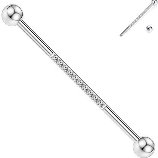 Holder Ear Bone Piercing Stainless Steel Zircon Barbell Fashion Inlaid Rings