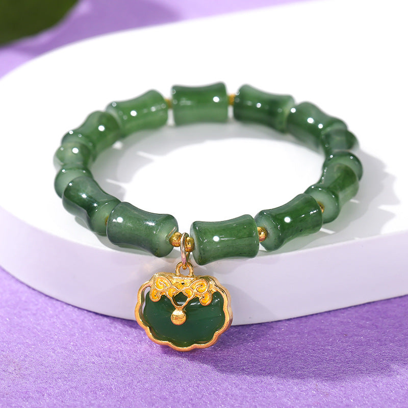 Imitation Aventurine Festival Height Peace Buckle Bracelets