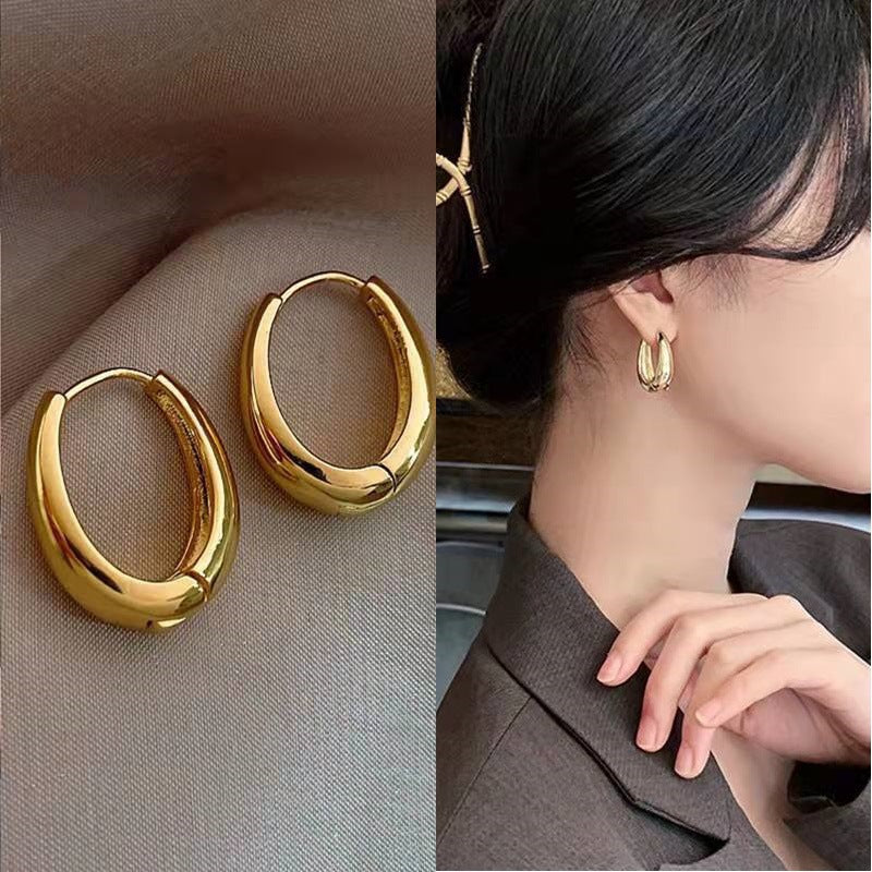 Affordable Luxury Style Female Geometric Ellipse Earrings