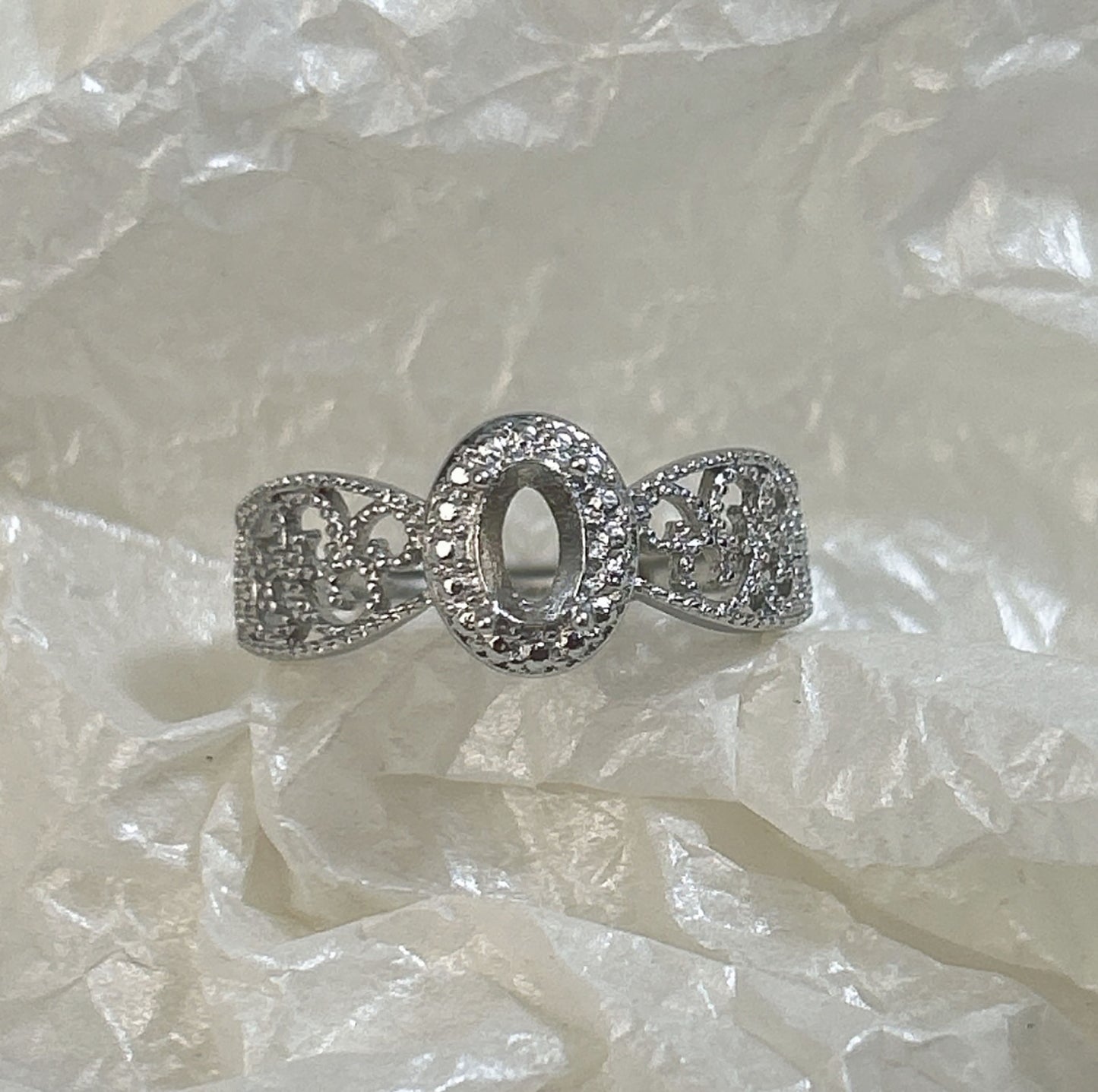 Setting Big Diamond Round Drip Love Open Mouth Inlaid Ring