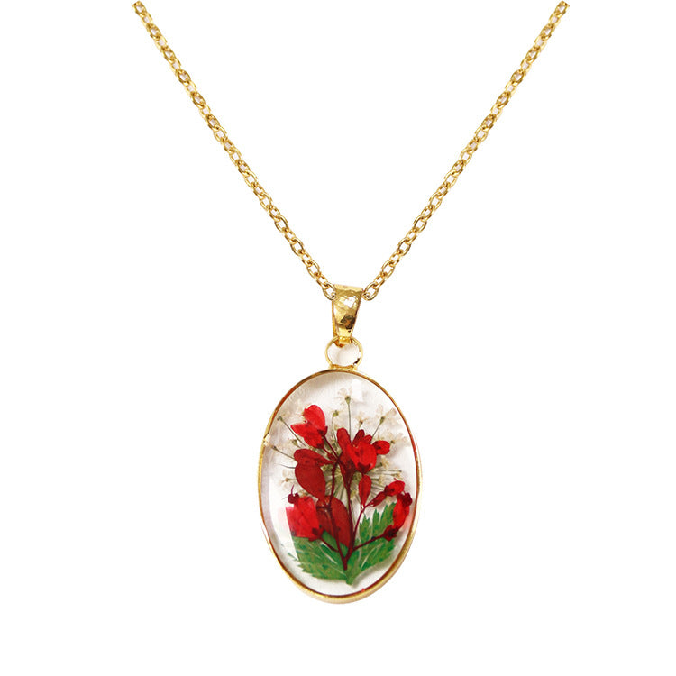 Flower Female Style Niche Preserved Fresh Necklaces