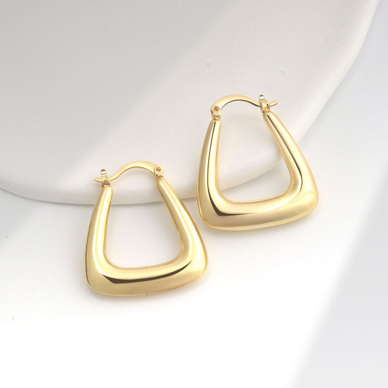 Shaped Tube Exaggerated Style Light Luxury Fashion Simple Niche Earrings