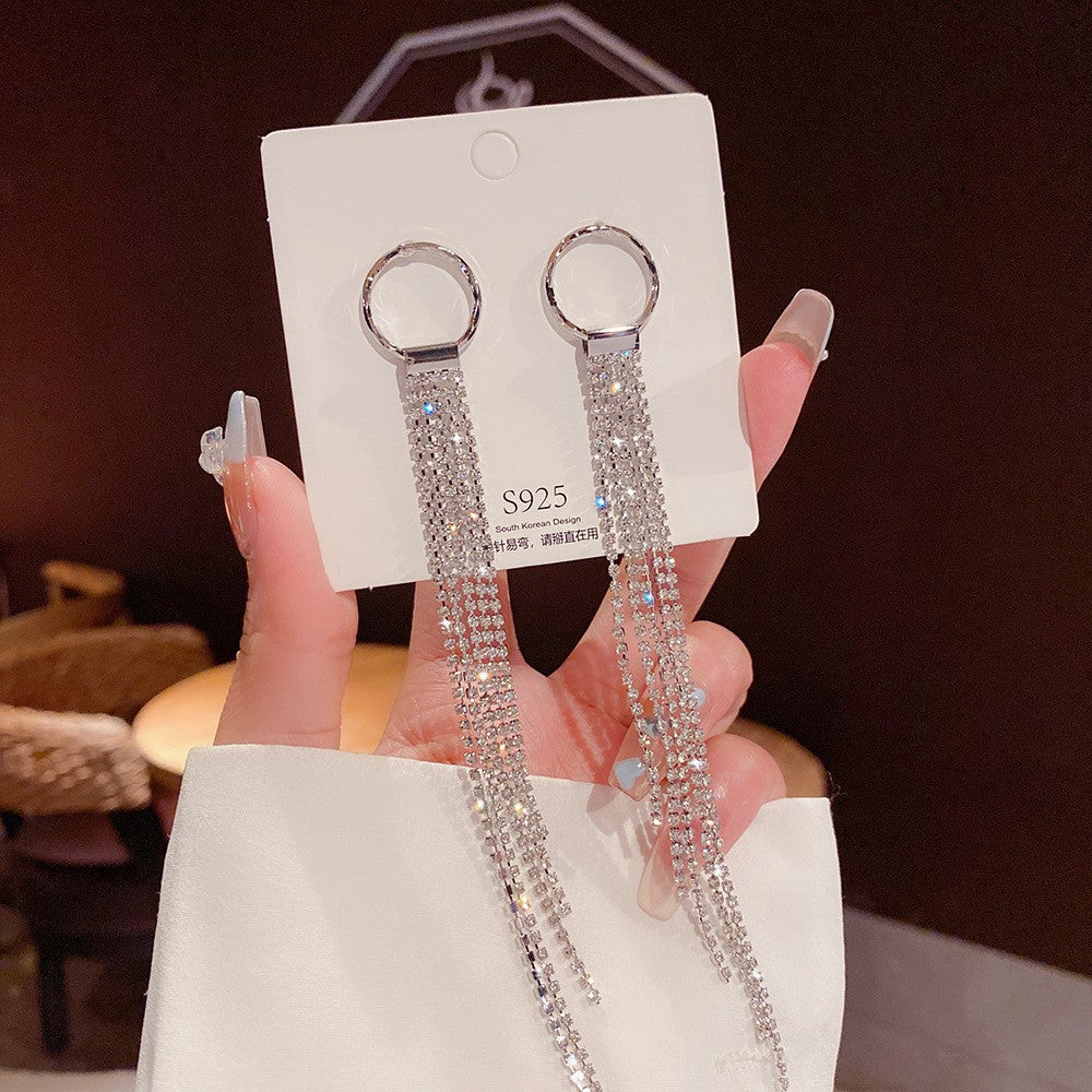 Women's Vintage Tassel Diamond High-grade Ear Minority Earrings