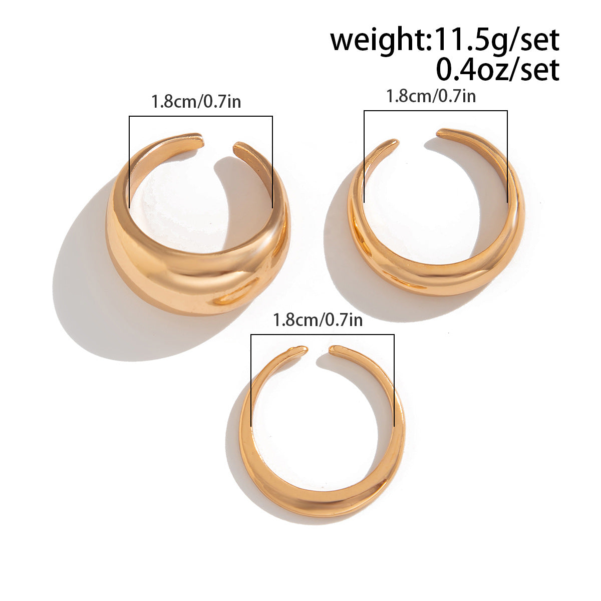 Sense Open Geometric Niche Irregular Lines Personality Rings