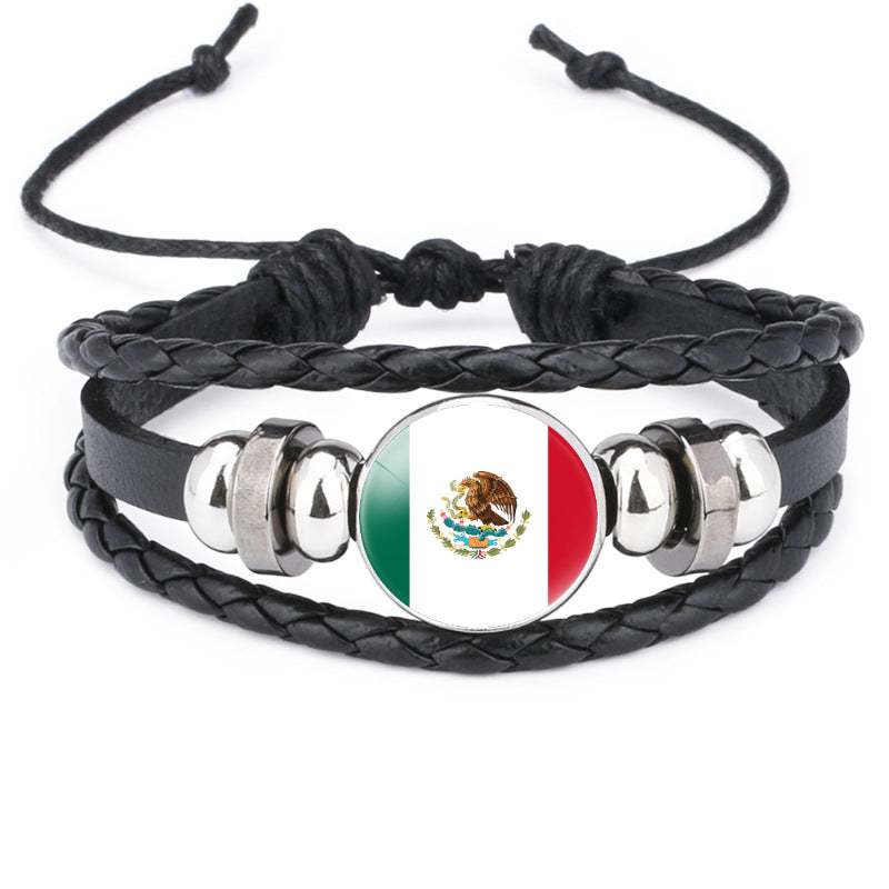 Flag Time Stone Cattle Leather Accessories Bracelets