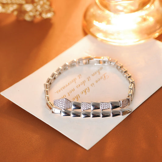 Couple High-grade Snake-shaped Glossy Tail Connection Bracelet