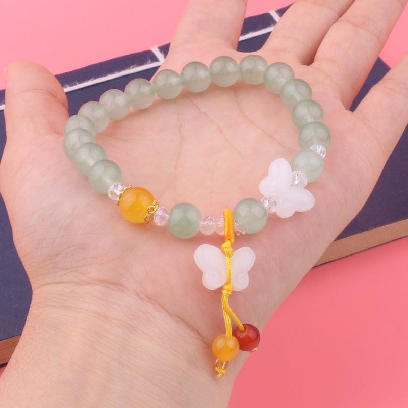 Candy Color Butterfly Beaded Female Imitation Bracelet
