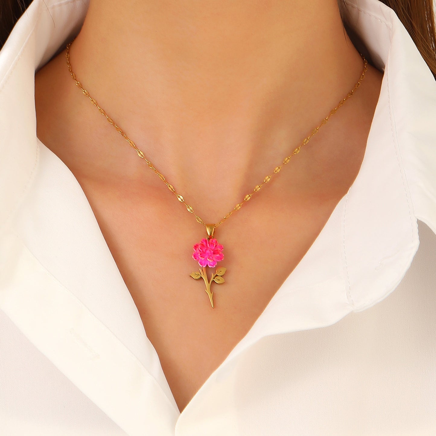 Women's Creative Roses Winding Heart Clavicle Chain Fashion Necklaces