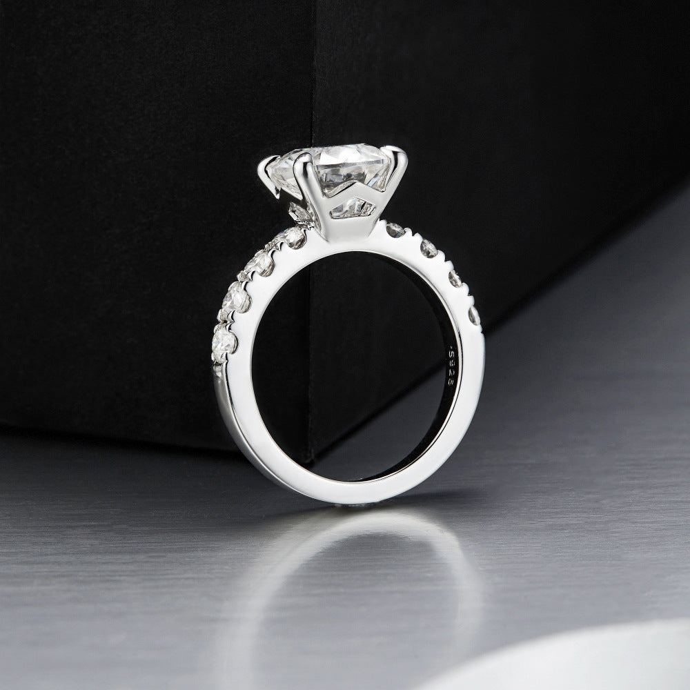 Women's Sier Plated Moissanite High-grade Niche Rings