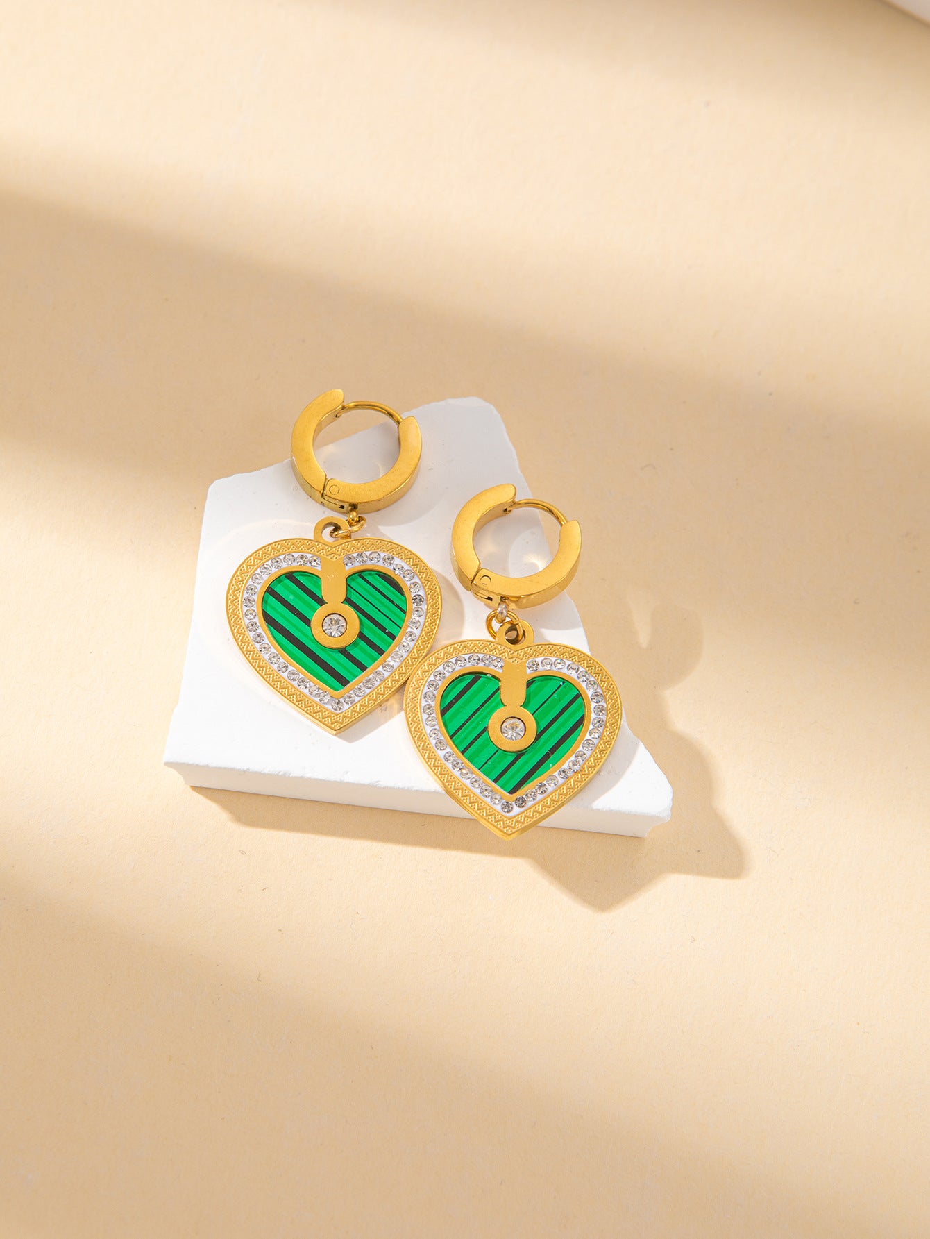 Women's Female With Hearts Zircon Light Luxury Design Earrings