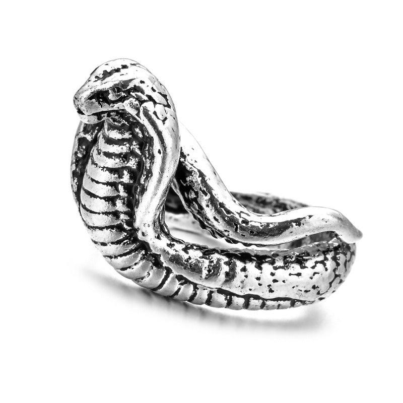 Open Snake Exaggerated Snake-shaped Punk Multiple Rings