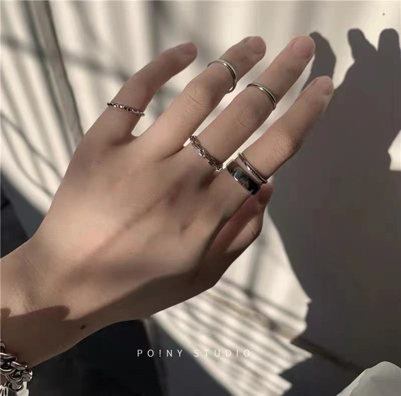 Fashion Female Cold Style Niche Knuckle Suit Minimalist Rings