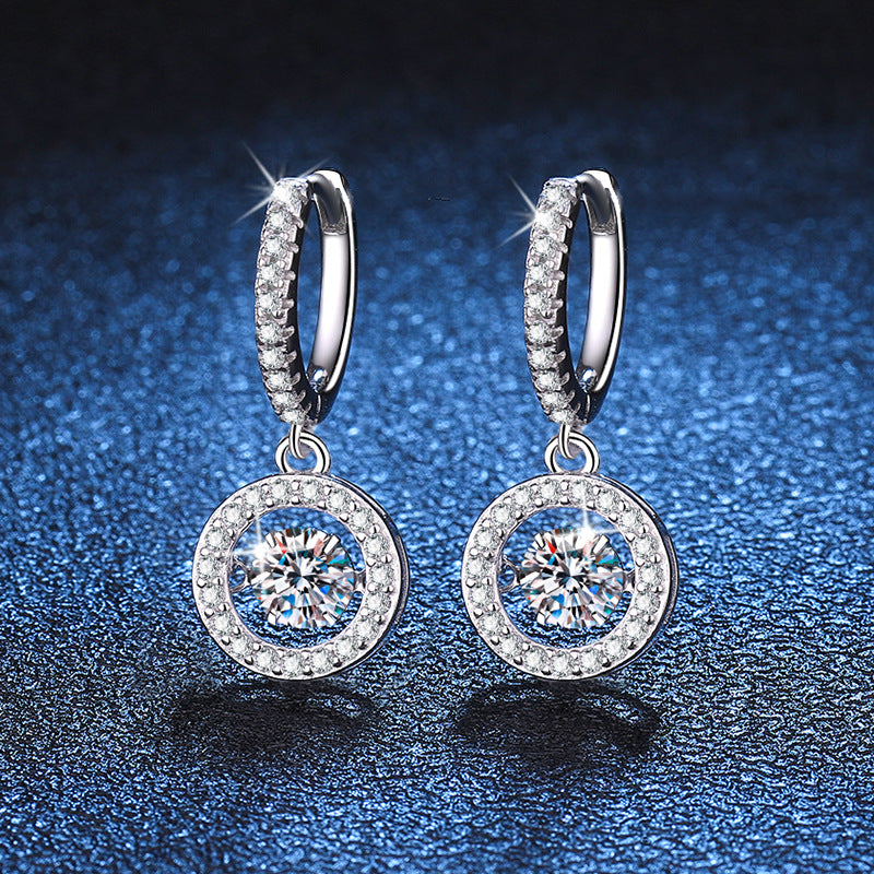 Trendy Smart Sterling Sier Moissanite Color Earrings