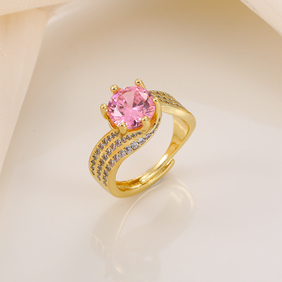 Imitation Moissanite Female Frame Zircon Wedding Ring