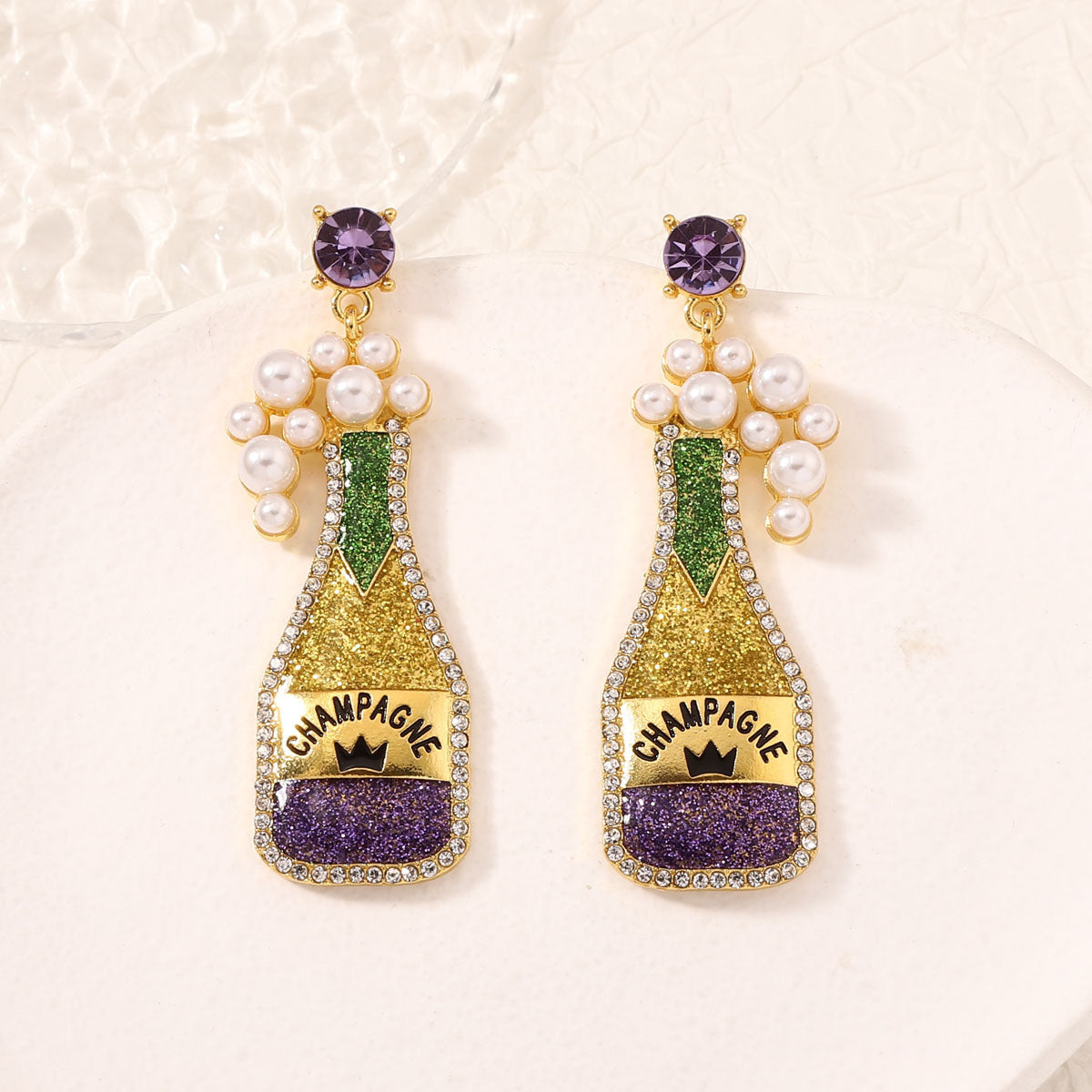 Light Luxury Carnival Cute Wine Bottle Earrings