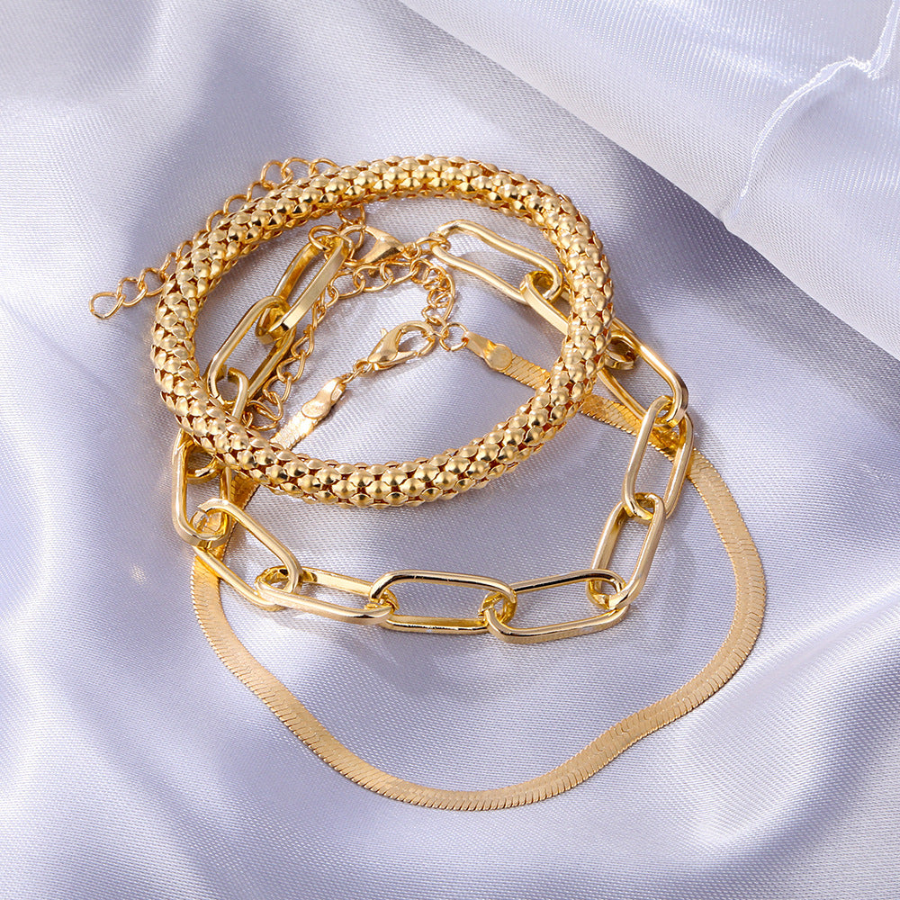 Metal Cold Vintage Snake Bone Chain Bracelets