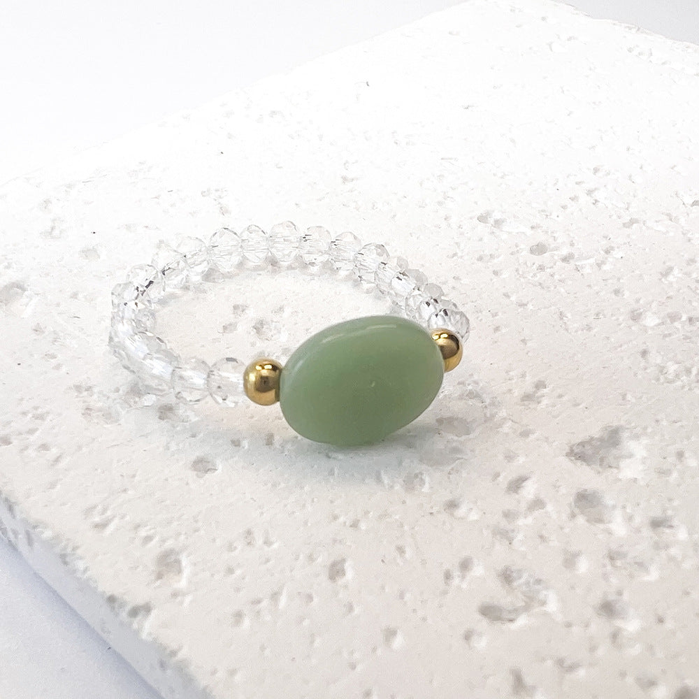 Cute Colored Glaze Luminous Glow Beaded Rings