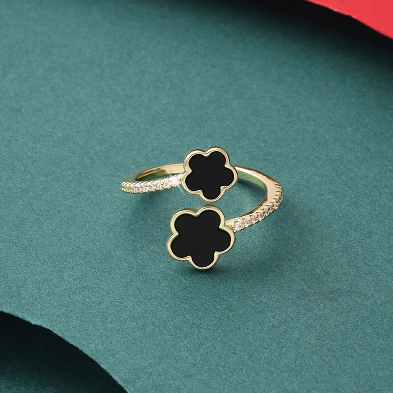 Five Petal Flower Open Female Xi Lucky Parthenocissus Rings