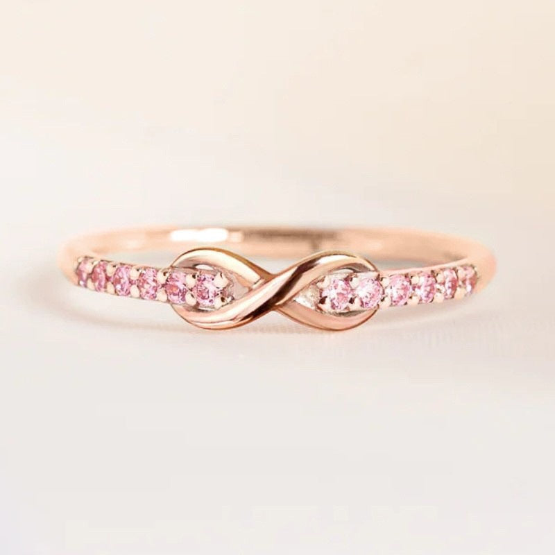 Women's Infinite Symbol Copper Inlaid Zircon Fashion Rings