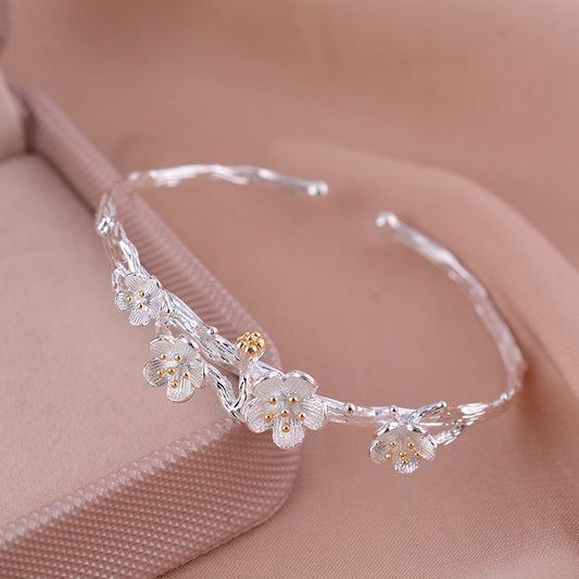 Spanner Female Summer Simple Mori Style Fresh Peach Blossom Fashion Bracelet