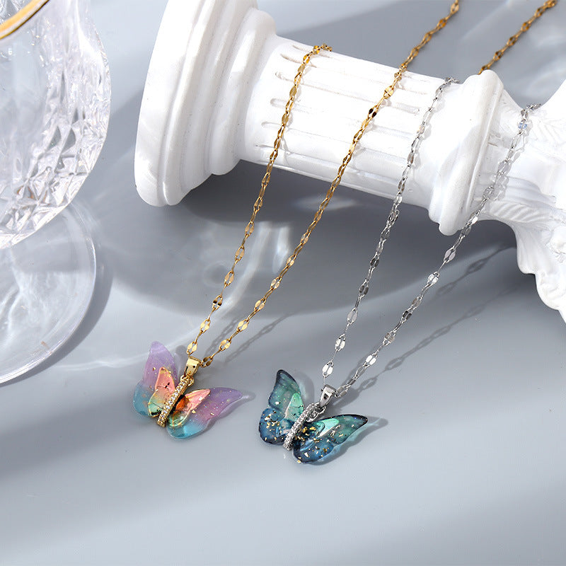 Women's Korean Mori Shell Butterfly Light Luxury Temperament Necklaces