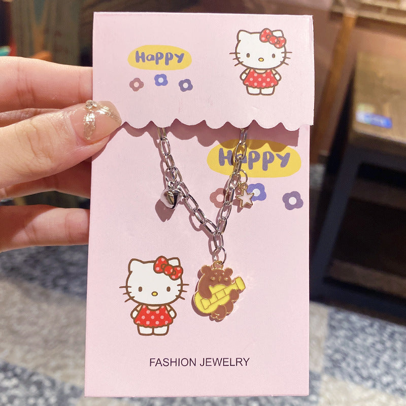 Card Bear Bell Cartoon Cute Small Bracelets