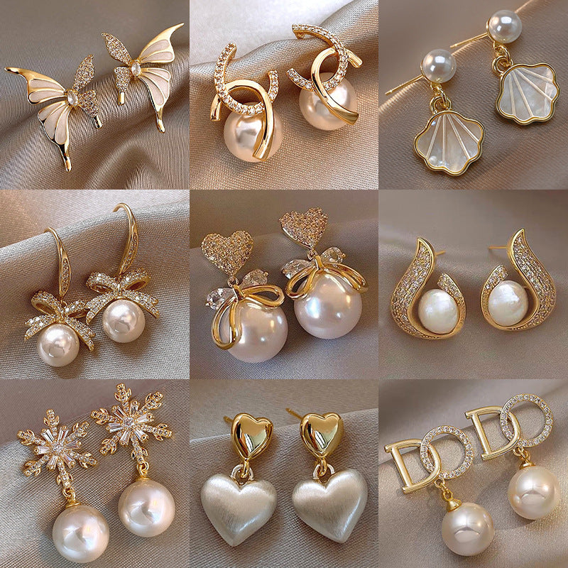 Pearl For Light Luxury Temperament High-grade Earrings