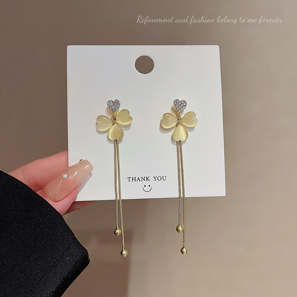 Needle Elegant Tassel Advanced Simple Thin Earrings