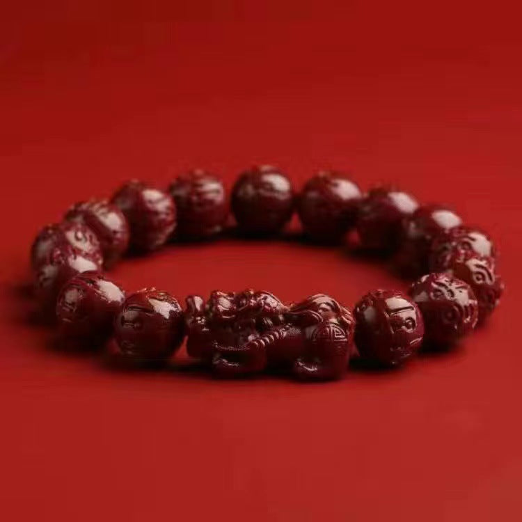 Men's Cinnabar Life Purple Gold Sand Buddha Bracelets