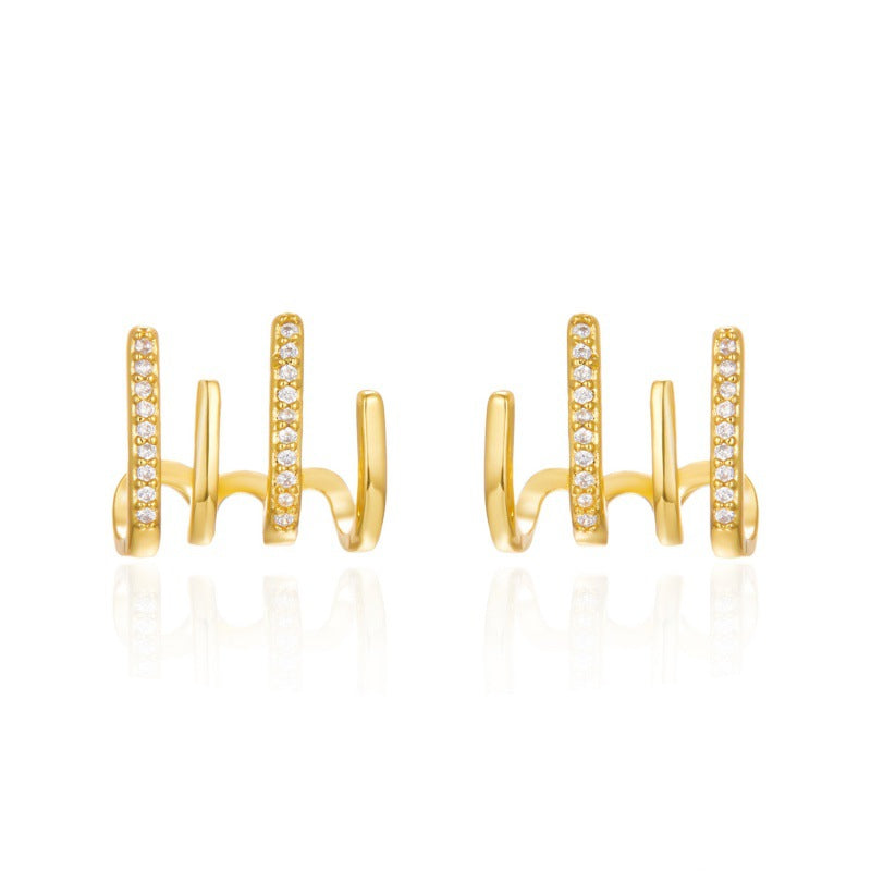 Temperament Vertical Bar Geometric Multiple Ear Earrings