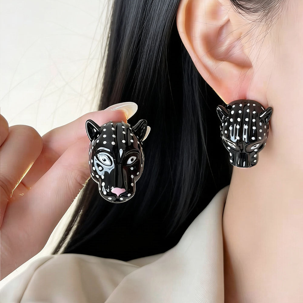 Women's Leopard Head Eardrops Light Luxury High-grade Earrings