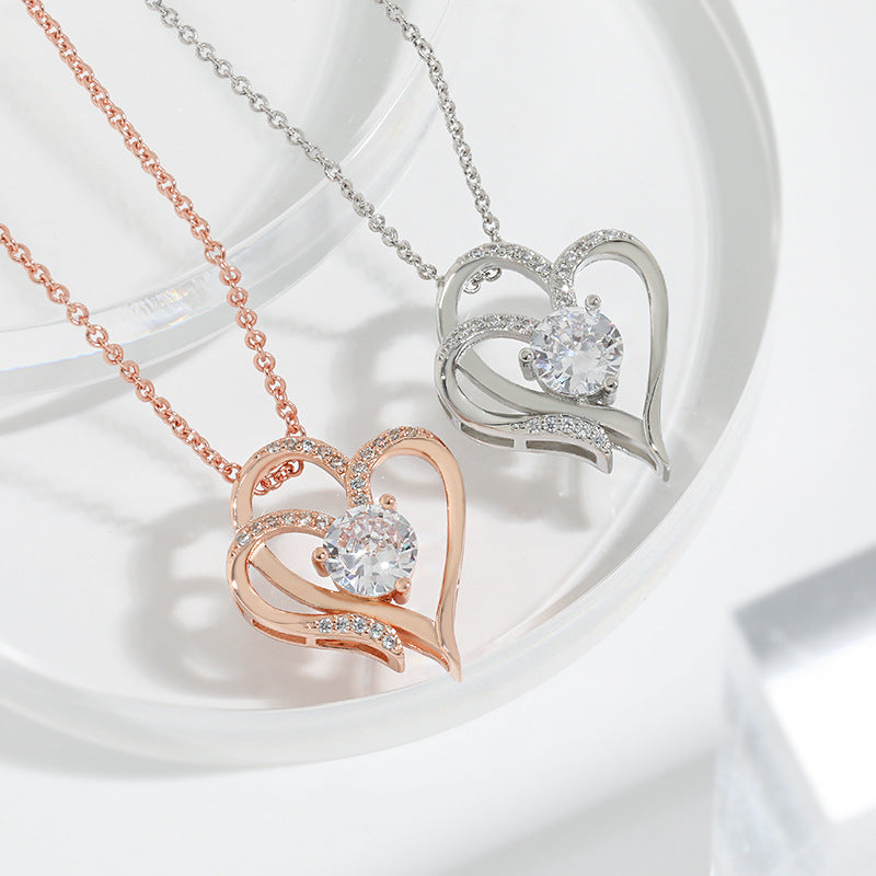 Women's Heart-to-heart Elegant Graceful High-grade Inlaid Zircon Necklaces